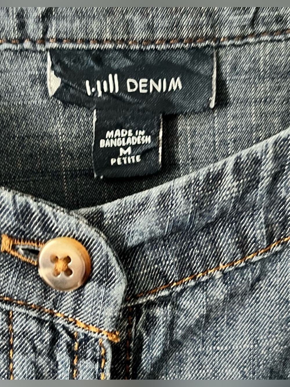 J.Jill Denim Full Button Blue Denim Dress Size Medium Country Cowgirl Modest - Picture 2 of 7